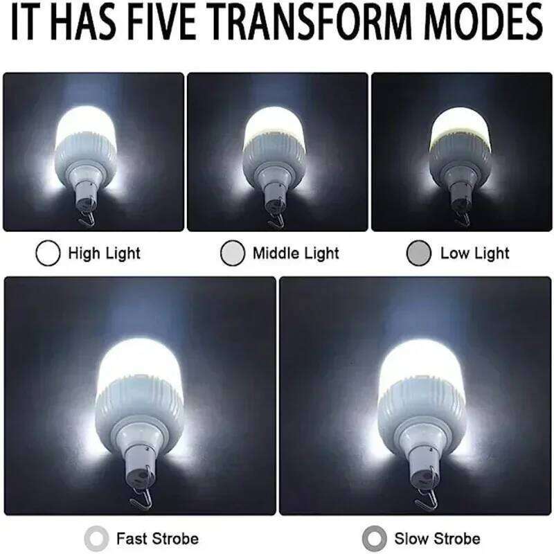 100-500W Rechargeable LED Emergency Lights Outdoor Portable Lanterns Hanging Camping Energy Saving Bulb for Garden Tent S260302