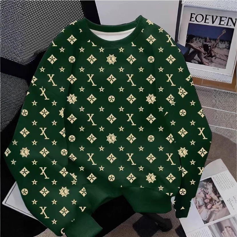 2026 Luxury Brand Designer Clothing American Retro 3D Printed Colorful Crew Neck Sweatshirt For Women Letter Pattern Loose Pullover Top