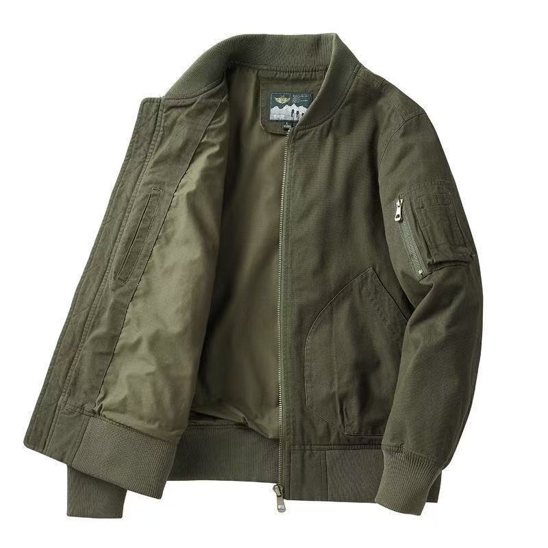 Americn Style Designer Jacket Highend Spring Nd Autumn Solid Color Workwer Multipocket Design Jcket Cot Motorcycle Style Youth Jcket