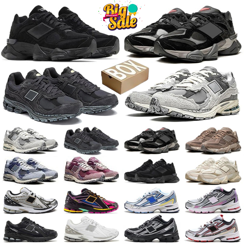 With Box NewBalancers Running Shoes 9060 2002r 1906 740 530 327 Triple Black Protection Pack Rain Cloud Phantom Black Castlerock Grey Men Womens Sneakers Trainers