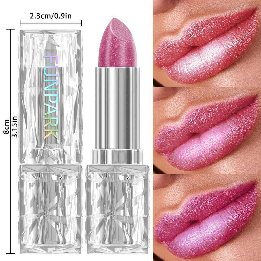 7 colors Sparkling Metallic Finish Lipstick Hydrating Red Pink Glitter Tint Shine Color Highly Pigmented Lip Makeup Gift H260302
