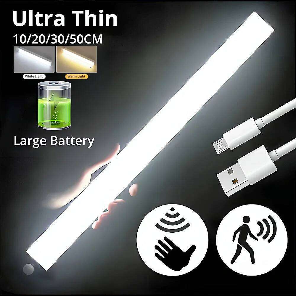 Night Lights Wireless LED Motion Sensor Lamp USB Rechargeable Magnetic Portable Wardrobe Bedside Closet Kitchen Aisle Detector S260302