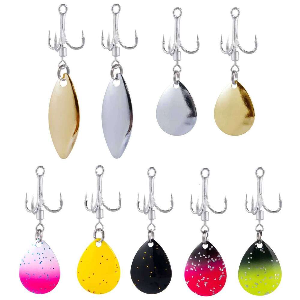 3/5pcs Bladed Treble with Willow Colorado Replacement Fishing Hook Spinner Blade Bass Pike Walleye Trout Saltwater Z260228