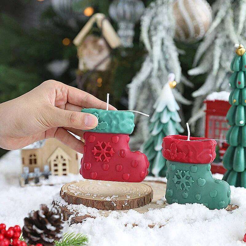 Boot Shaped Scented Candle, Christmas Candle for Guest Gift, New Year Souvenir Candles W260303