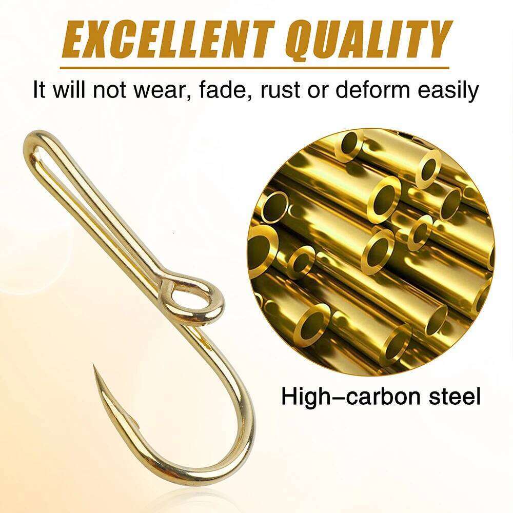 8Pcs Hooks Pins Fishing Gold/Black High Carbon Steel Fish Hook Clip for Hat Tie Clips Z260228