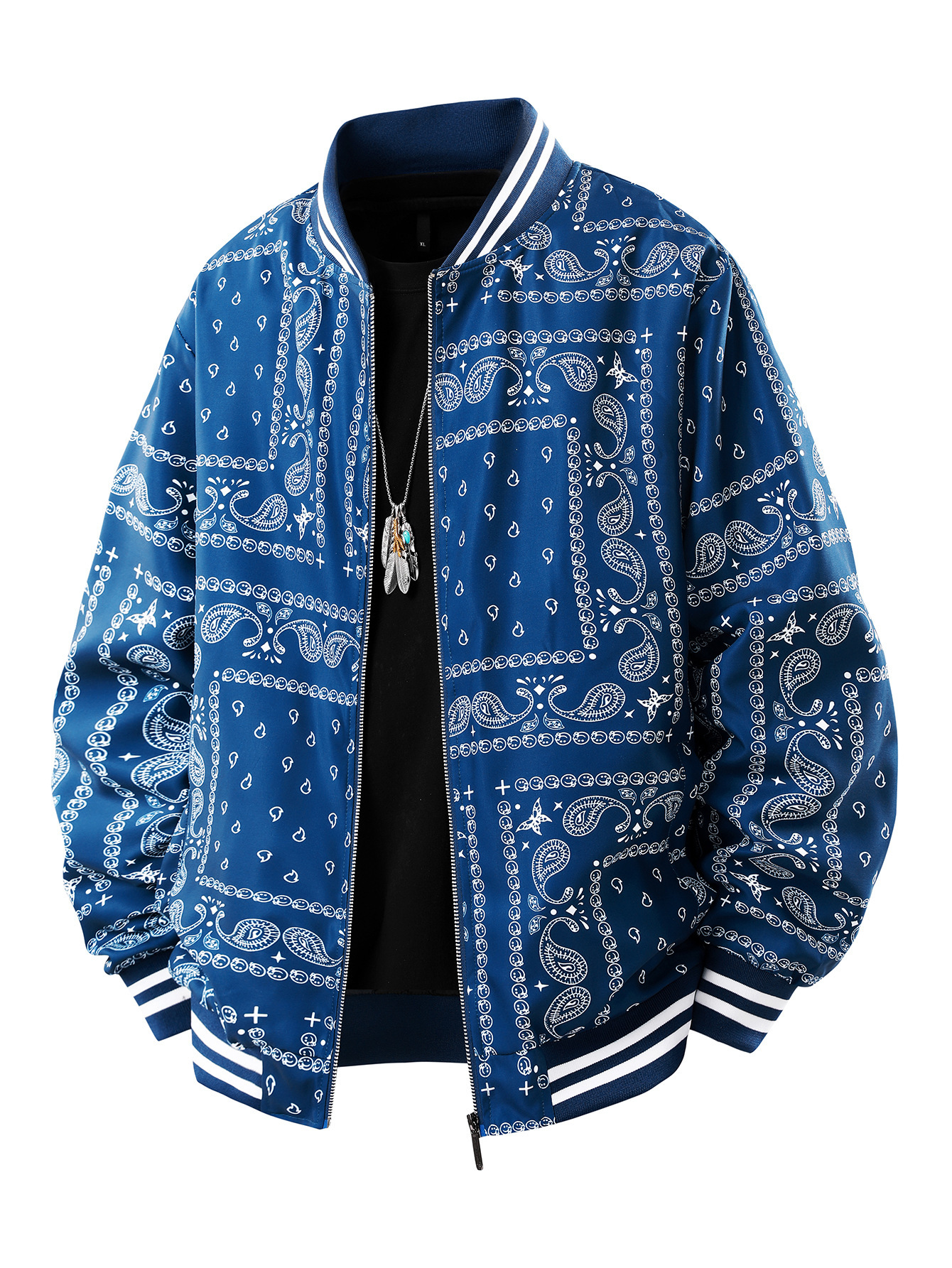 2026 Luxury Brand Designer Clothing Interwoven Fabric Exclusive European Size Spring And Autumn Men's Jacket New Trendy Fashion Printed Youth Jac