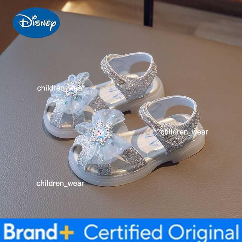 Disney KidsCasual Shoes Sandals Elsa Princess Frozen PU Leather Sow Fashion Summer Shoes Breathable Anti-slip Pink Blue Size 22-30 H260303