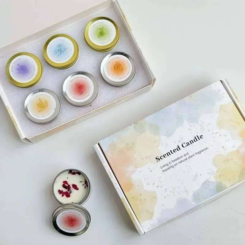 Canned Scented Guest Gift for Wedding Rose Dried Flower Aromatic Candle in Jar Memories Candles Gifts Box W260303