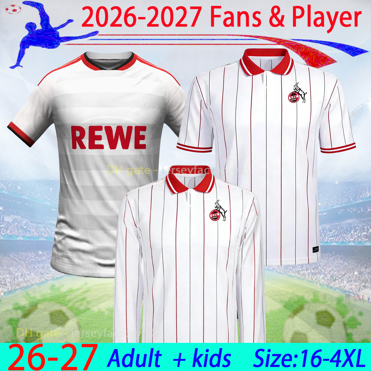 S-4XL 26 27 Koln Special Kit Soccer Jerseys 2026 S.EL MALA KAMINSKI ACHE MARTEL HUBERS WALDSCHMIDT KAINZ HUSEISIC football shirt kits sets White Long sleeve