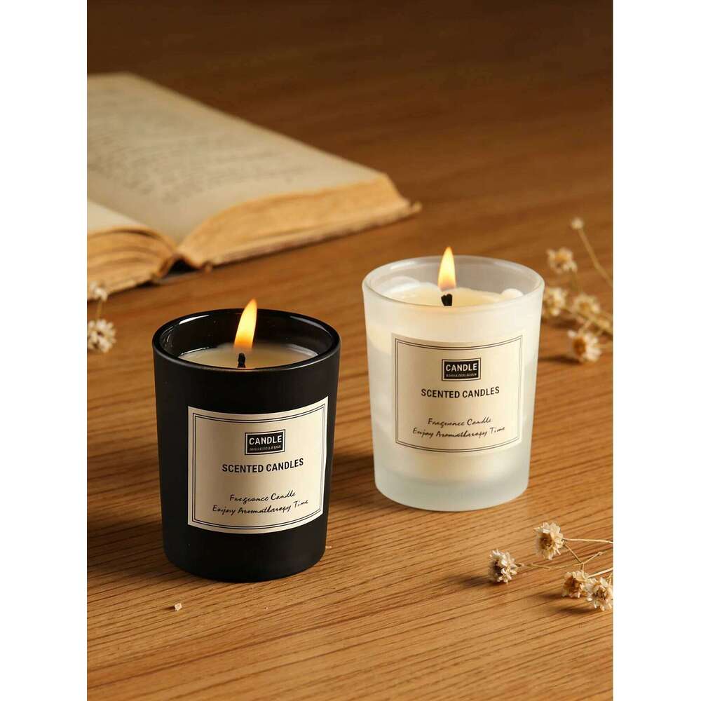 Atmosphere Lamp Wax Glass Cup Scented Candle with Natural Essential Oils, Customizable Fragrance W260303