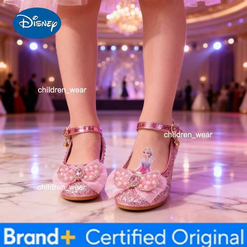 Disney Girls Princess Sandals Childrens Shoes Frozen Elsa Childrens Shoes Girls Fashion Baby Pink Blue High Heel Shoes Size H260303