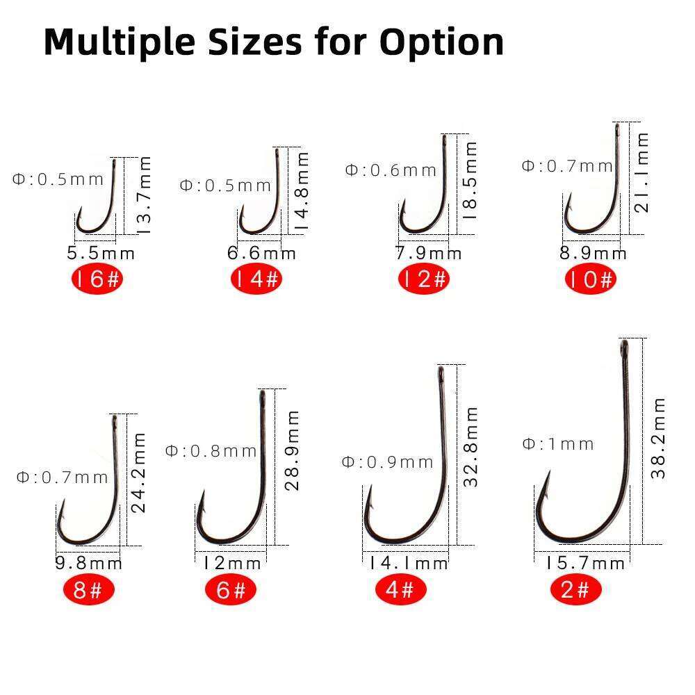 Vampfly 50pcs #2-#16 High Carbon Steel Streamer Tying Hook for Squid Minnow Tube Fly Woolly Buggers Trout Bass Z260228