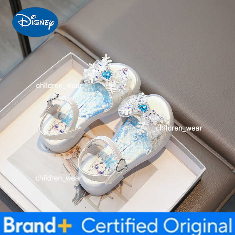 Disney KidsCasual Shoes Sandals Crystal Beach shoes Elsa EVA Summer Shoes For Girls Velcro Anti-slip Blue Purple Shoes Size 29-36 H260303