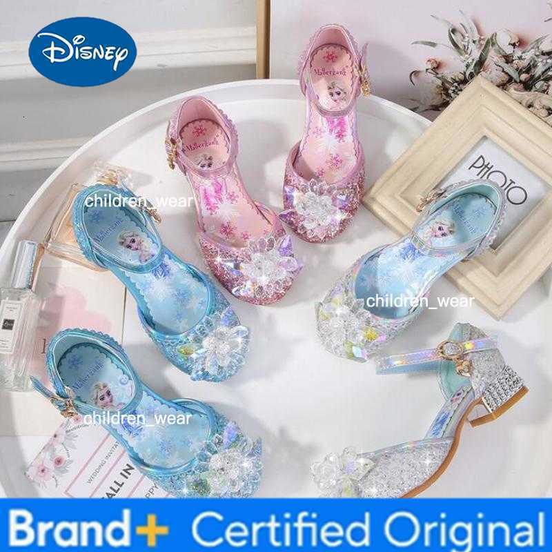 Disney childrens high heel princess party shoes summer new girls sandals baby childrens shoes little girl crystal shoes H260303
