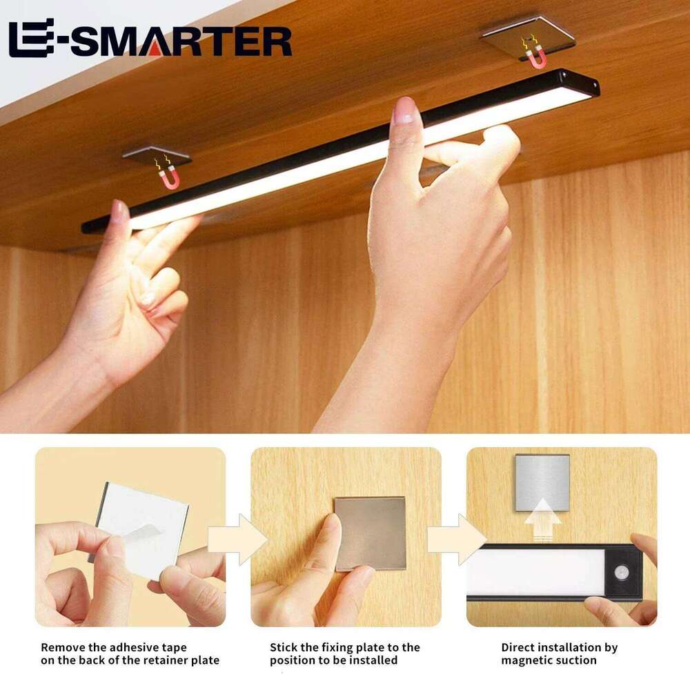 USB Rechargeable Motion Sensor Led for Kitchen Wardrobe Cabinet Lighting 20cm/30cm/40cm LED Night Light S260302