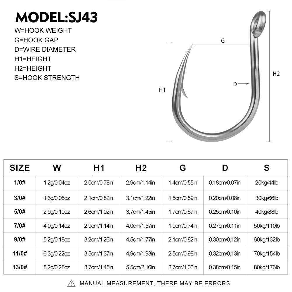 PROBEROS 10pcs Saltwater Hooks Set Ringed Eye Barbed Sharp Fishing with Super Tenacity High Carbon Steel Jig Hook Z260228