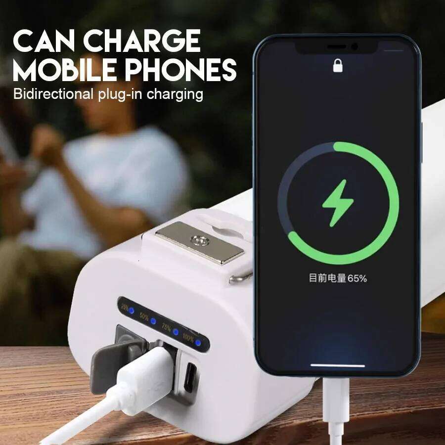 LED Camping Lantern USB Rechargeable Bedside Lamp with Magnet&Hook Portable Cabinet Tube Light for Kitchen Wardrobe Staircase S260302