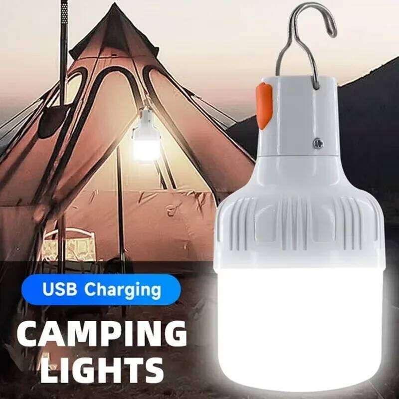 USB Rechargeable LED Lamp Outdoor Bulbs 60W Emergency Light Hook Up Camping Fishing Portable Lantern Night Lights S260302