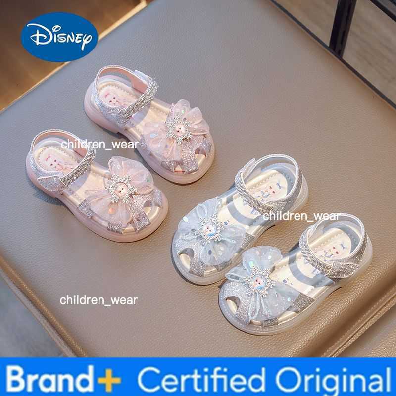 Disney KidsCasual Shoes Sandals Elsa Princess Frozen PU Leather Sow Fashion Summer Shoes Breathable Anti-slip Pink Blue Size 22-30 H260303