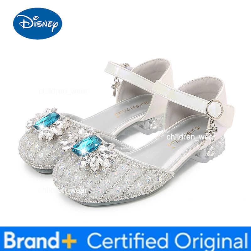 Disney Summer New Childrens Sandals Kids Dance Single Casual Shoe Rhinestone Glitter Fashion Princess Girl Party Wedding Dress Shoes H260303