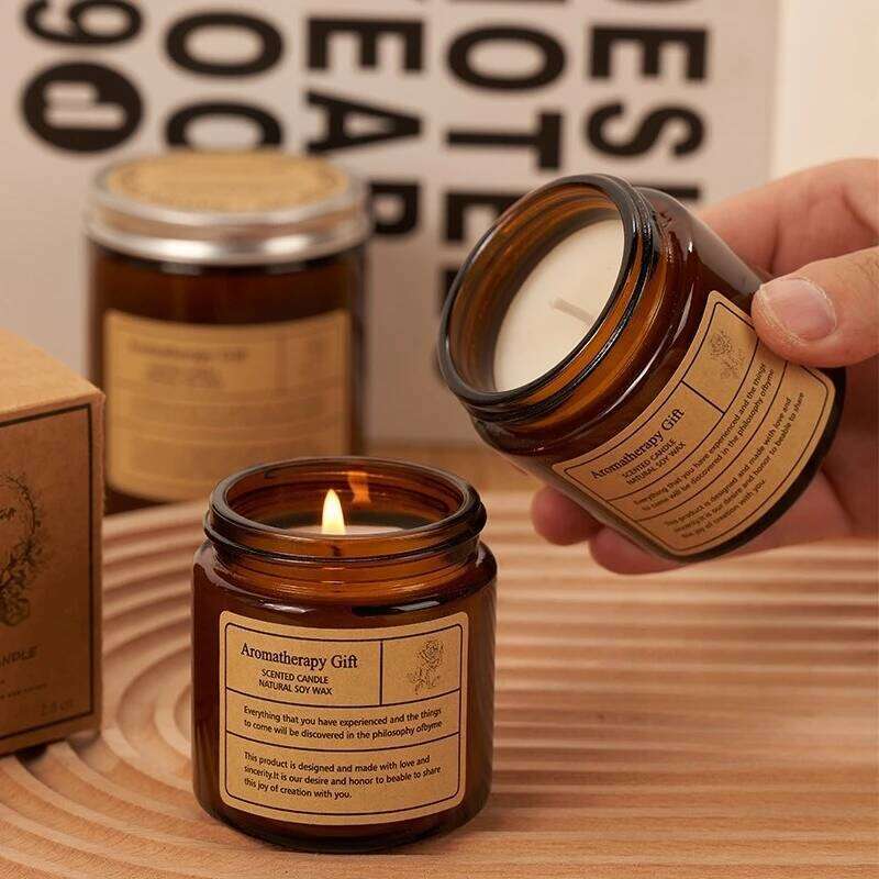 Tea Candle Bedroom Romantic Souvenir Indoor Soy Wax Scented Glass Cup Essential Oil W260303