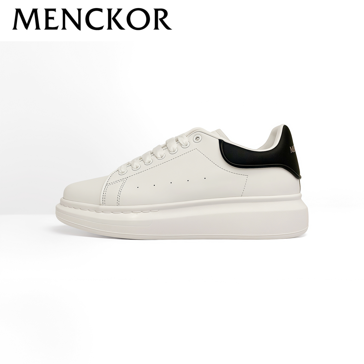 MENCKOR Spring and Summer New Low-top Thick-soled Height-increasing Casual Sports White Shoes for Men and Women, Daily Commuting for Students