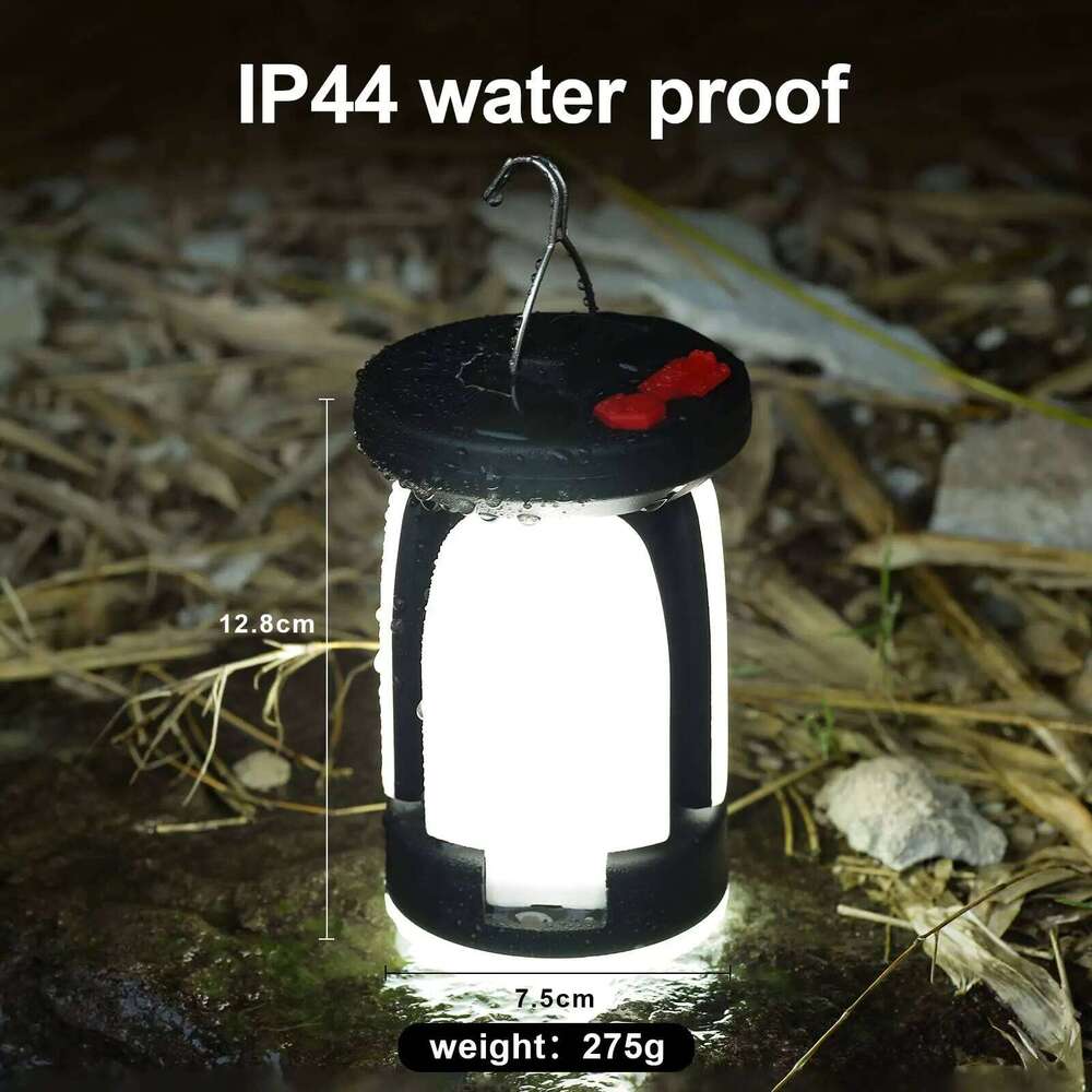 Solar LED Lantern Rechargeable Emergency Flashlight Portable Power Bank Foldable 6 Modes Tent Light for Outdoor Camping Fishing S260302