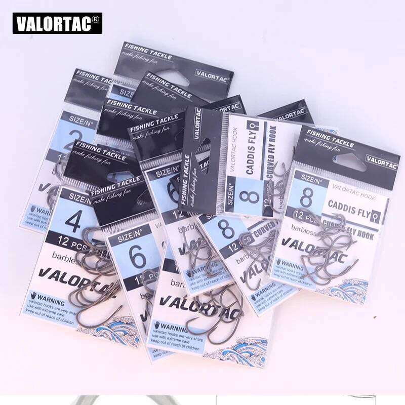 Curved fly hook black color anti-rust teflon coating flat shank high strength fishhook also fit for carp fishing Z260228