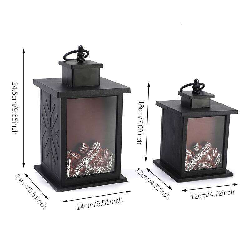 LED Fireplace Hand Held Decorations Table Lamp, Flame Warm Lighting, for Holiday Gift Party Camping Summer Home Decor S260302