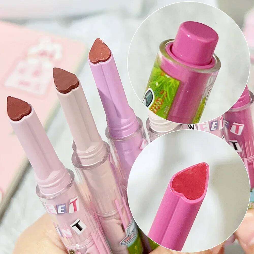 Moisturising Pen Waterproof Jelly Glaze Mirror Water Lipstick Heart-shaped Lip Gloss Non-stick Cup Korean Cosmetic H260302