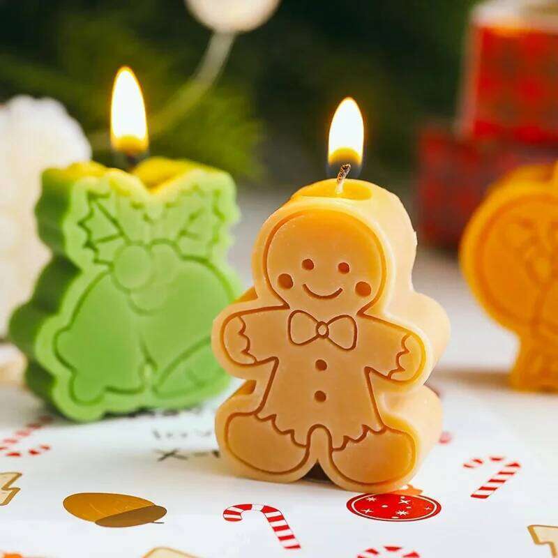 Christmas Scented Candle Set 4pcs Cartoon Santa Claus Elk Trees Snowman Aromatherapy Soy Wax Candles Home Decor Gift for Halloween W260303