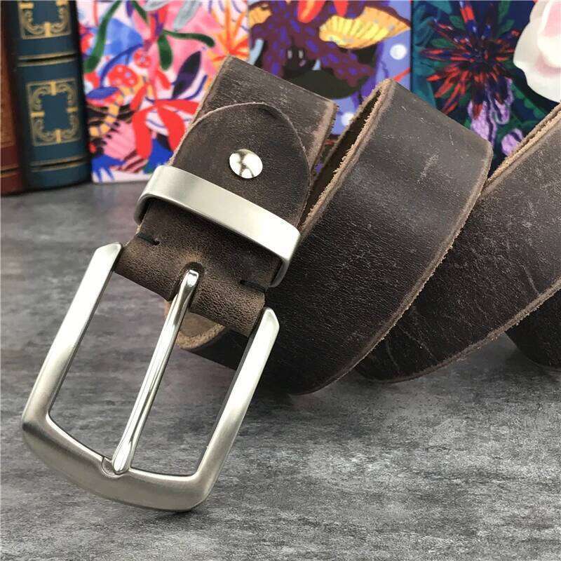 Stainless Steel Buckle Luxury Leather Super Thick Ceinture Men leather genuine Men's Belt Wide Riem SBT0010 S260228 f31 af0