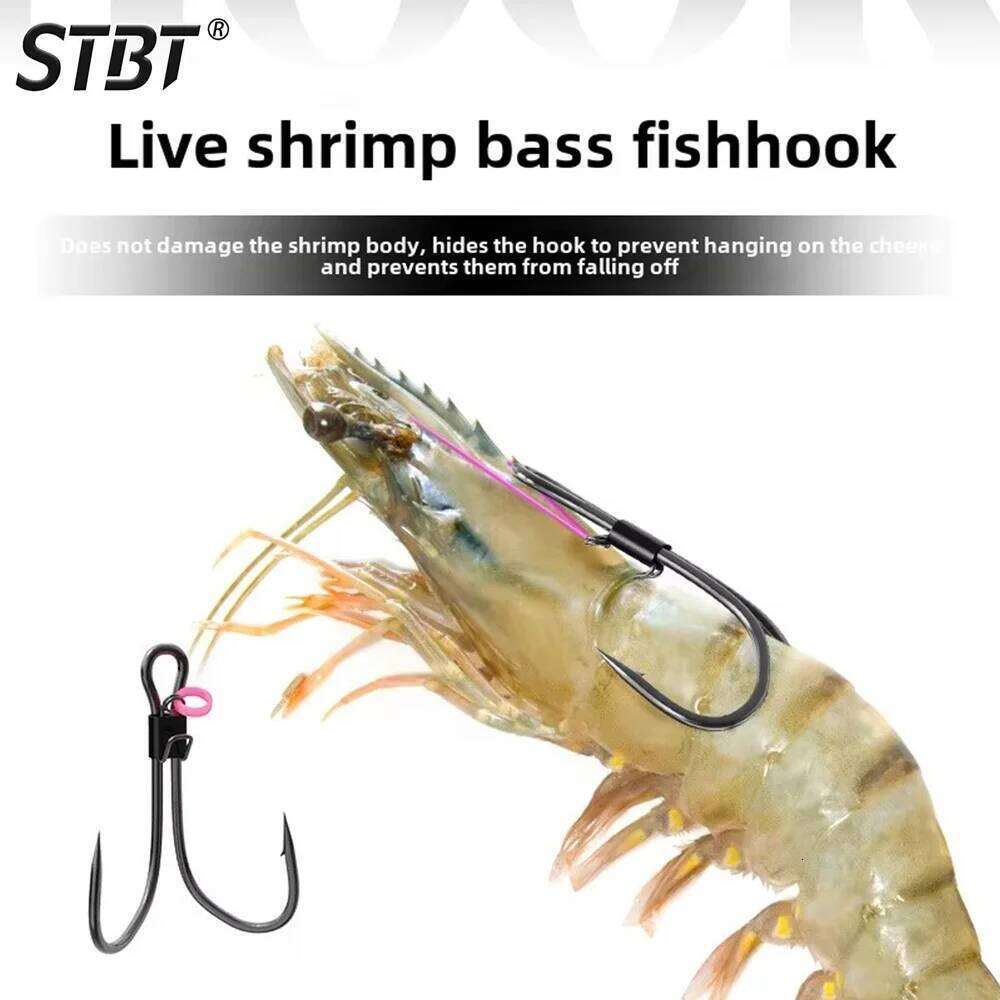 Premium Hook Sea Bass with Spring Hanging Live Shrimp Prawn Back Hook, Ideal for Rock Fishing and Lure Casting Z260228