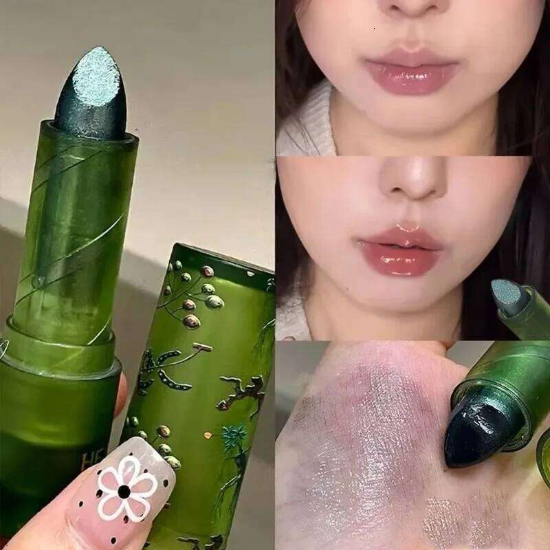 Black Green Shimmer Lipstick Transparent Mirror Water Glaze Plumping Waterproof Non-sticky Cup Nude Clear Lip Tint Makeup H260302
