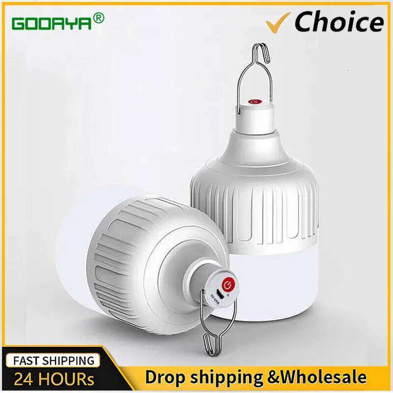 300W Rechargeable Camping LED Portable Emergency Bulb Lights USB Battery Bright Flashlight Outdoor Lantern with Hook S260302