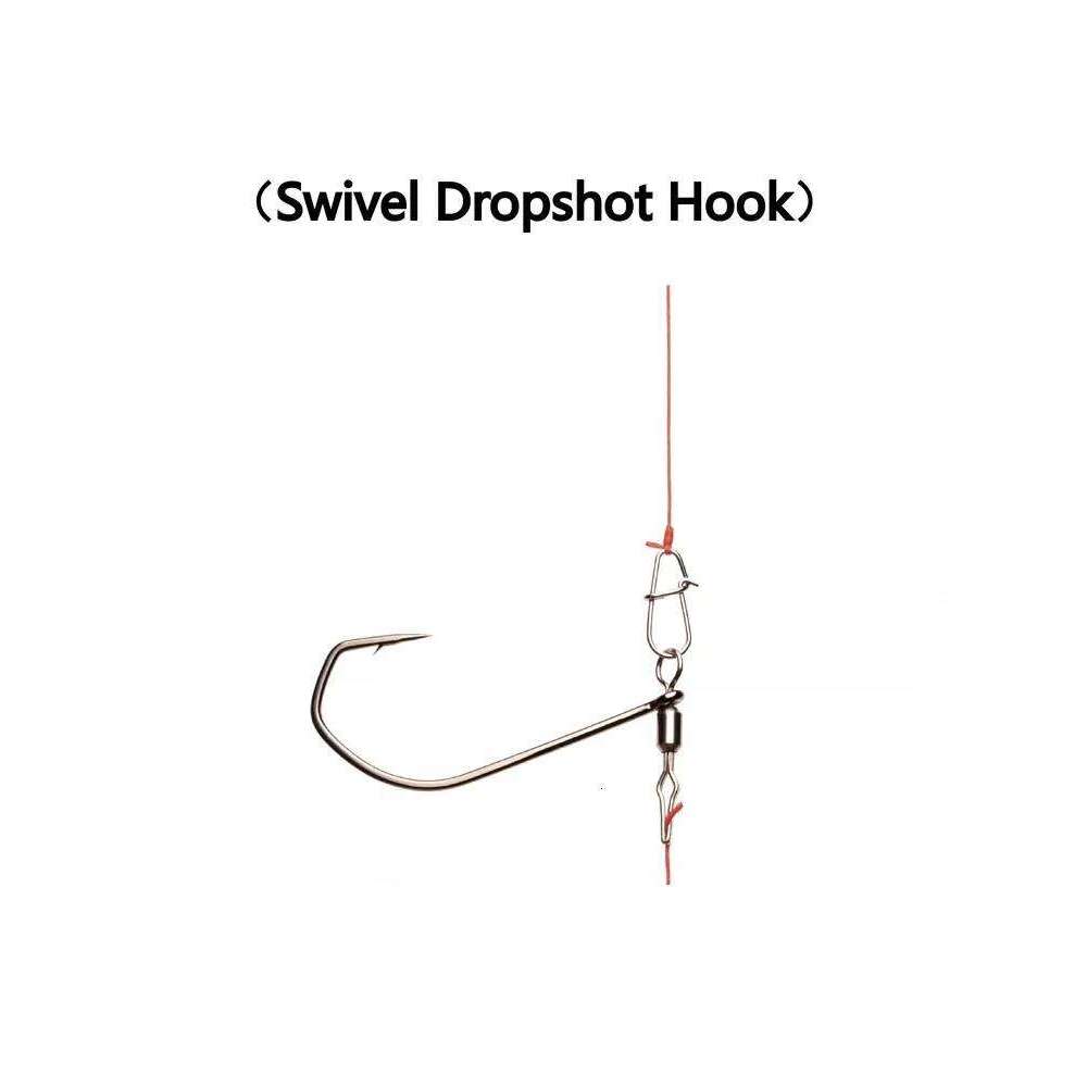 Cast&Catch Swivel Dropshot Hooks 1# 7Pcs Bass Soft Bait Fish Hook For Down Shot Rig Z260228