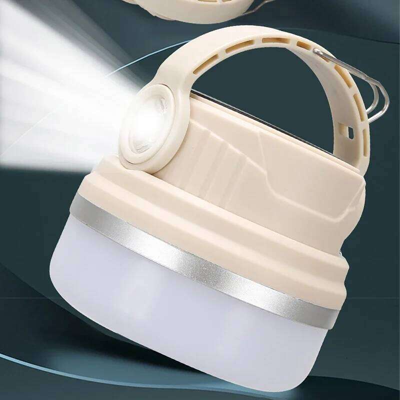 Multifunctional Solar Camping Lights Rechargeable Flashlight Outdoor Waterproof Portable Power Bank Emergency Lamp with Hooks S260302