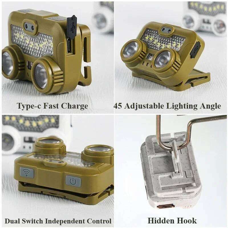 MOUNTAINHIKER YinNuo X2 1000mAh LED Headlamp Strong Light 260 Lumen Outdoor Camping Fishing Flashlight Type-C Charger USB Outpu S260302