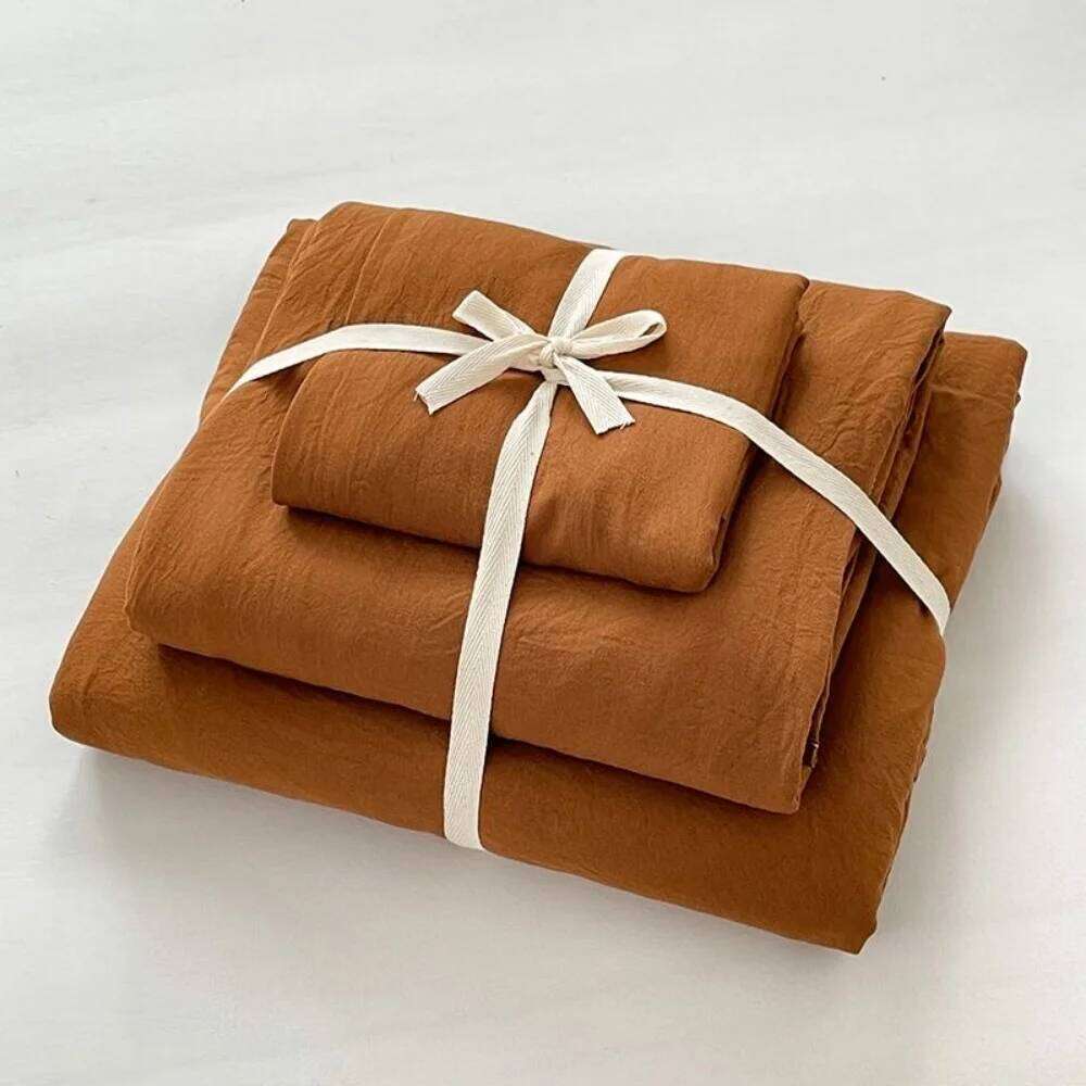 Thick Pure Brushed Sheets, Duvet Cover Set, Four Piece Bedding Set Bed Sheet, Fully Enclosed for Home Gift W260302