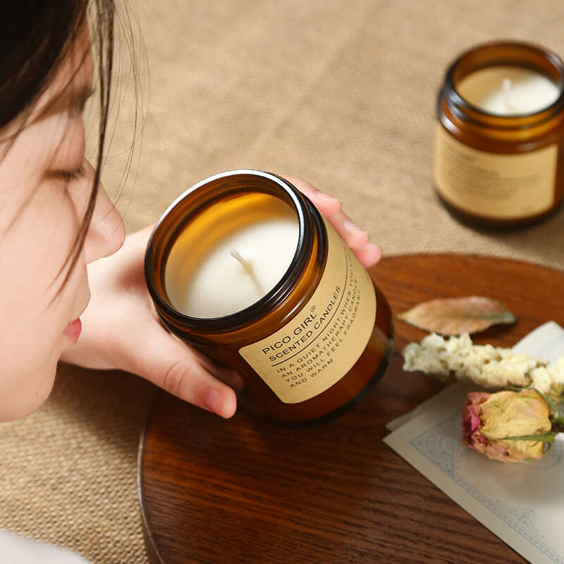 Brown Atmosphere Scented Candle Long-lasting Fragrance Birthday Gift Soy Wax Essential Oil Indoor Smokeless W260303
