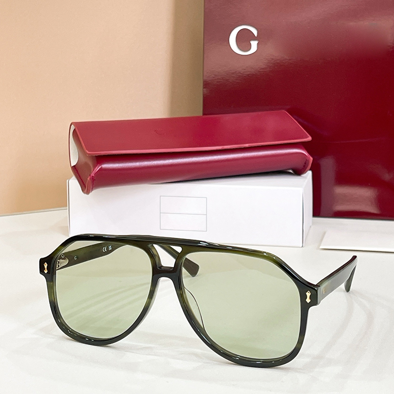 Designer Pilot Sunglasses For Women GG 1042 Acetate Light Green Lenses Oversize Butterfly Sunglasses Luxury Brand Daily Outfit Beach Vacation Driving Glasses
