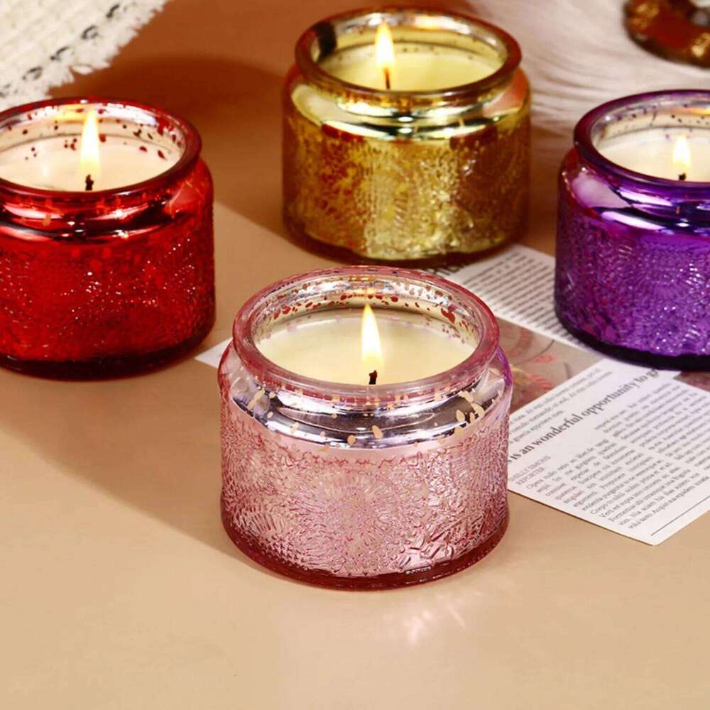 Premium Box Glass Handmade Soy Wax Smokeless Creative Aromatherapy Candle Companion Gift W260303