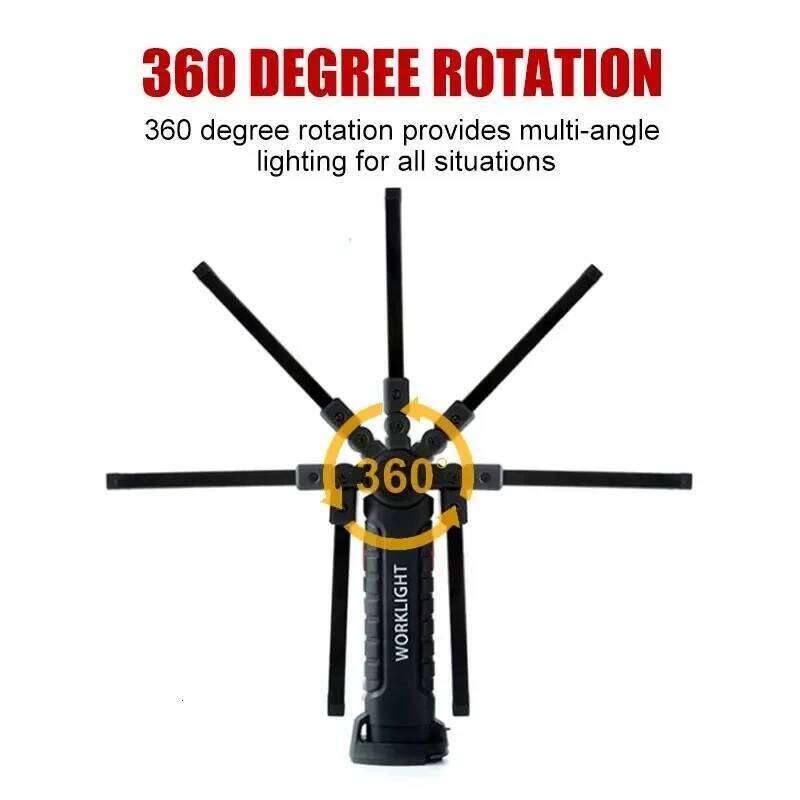 Rechargeable LED Work Lights with Magnetic Base, 360Rotation,Versatile Lighting Repairs, Outdoors for Men S260302