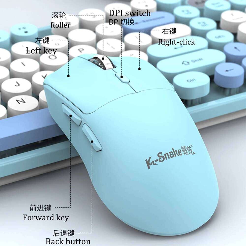 K-snake Wk300 Wireless Dual Mode Keyboard and Mouse Set Mute with Volume Knob Desktop Laptop Universal 26H0303