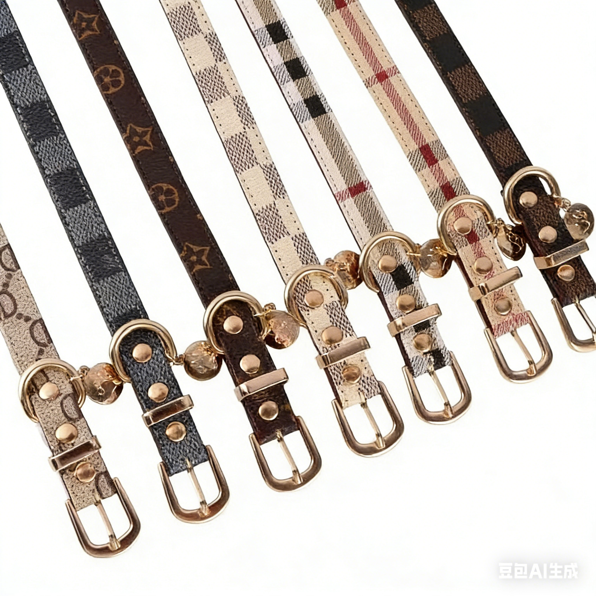 Dog Collar Leash set ic Presbyopia Designer Letters Pattern Print Leashes PU Leather Fashion Adjustable Neck Strap T250827