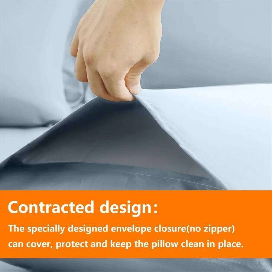 Light Blue Full Size Comforter Set - 7 Pieces Bed in a Bag Bedding with All Season Soft Quilted Warm Fluffy Reversible Comforte W260302