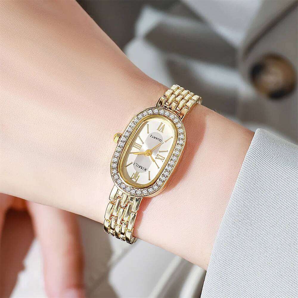 Fashion Roma Oval Dial Womens Quartz Watch Casual Bracelet Strap Ladies WatchesWithout Box XJ260303
