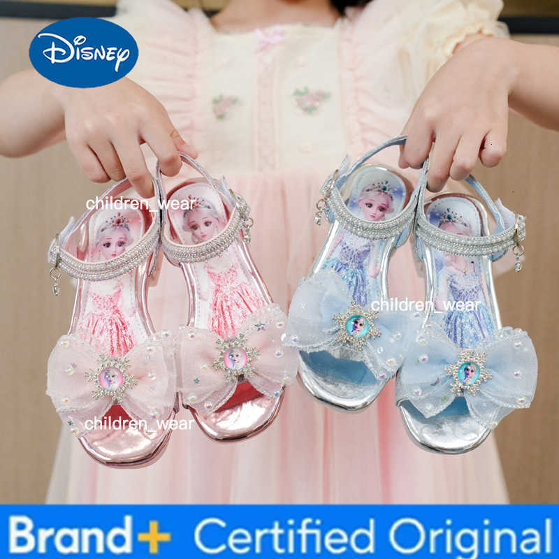 Disney KidsCasual Shoes Sandals Pearl Beach shoes Elsa EVA Summer Shoes For Girls Velcro Anti-slip Blue Pink Shoes Size 26-36 H260303