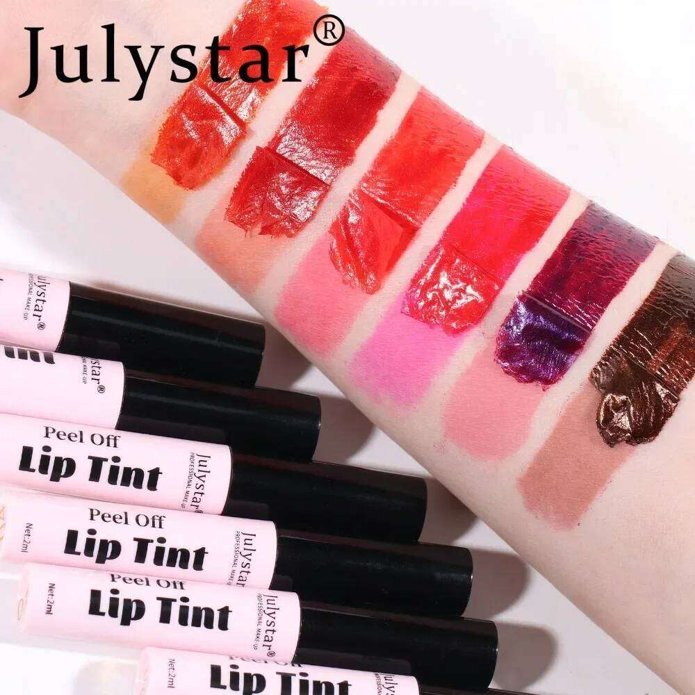 Julystar 6Color Peel Off Liquid Lipstick Waterproof Lasting Matte Purple Gloss Moisturize Tear-off Lip Stain Cosmetic Makeup H260302