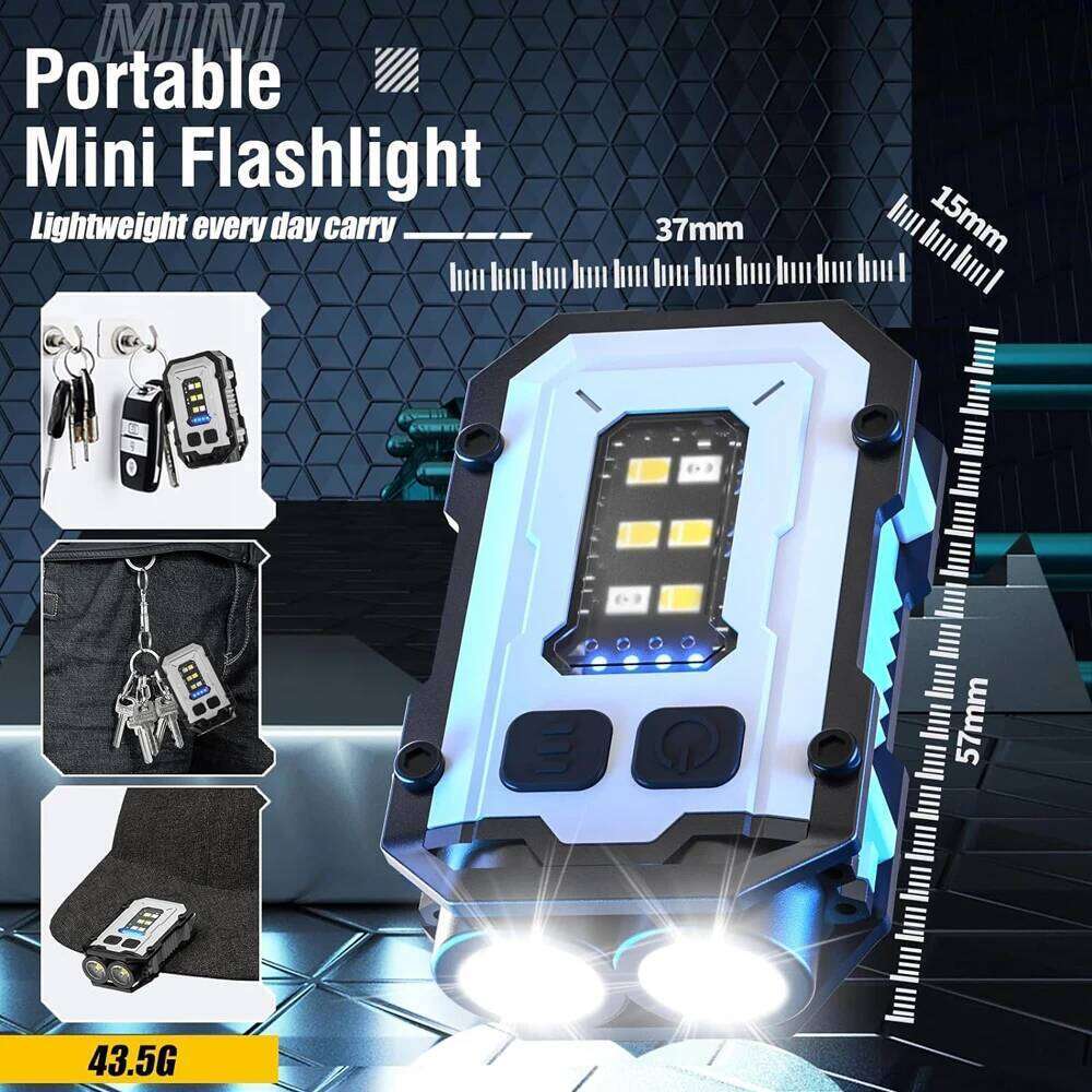 Powerful Pocket Torch Light Rechargeable Super Bright Multifunctional Linterna Magnetic COB LED EDC Mini Keychain Flashlight S260302